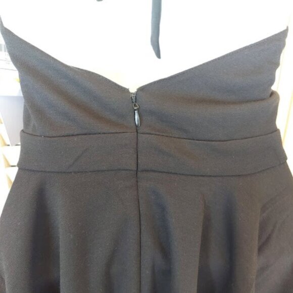 Black Fit and Flare Asymmetrical Halter Dress Size Small NEW NWT - Picture 7 of 8